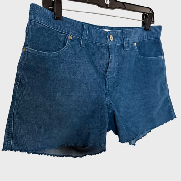 Carve Designs Oahu Corduroy Shorts Blue Women's Size 6 Mid-Rise Raw-Hem - Picture 3 of 11